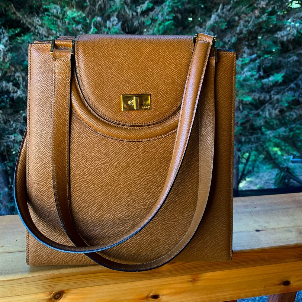 ❎ HOLD Bally Top Handle Shoulder Bag with Turnlock, Rare Vintage - Picture 2 of 12